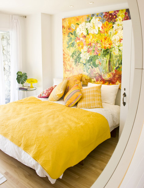 bright yellow bedroom
